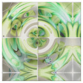 Limone und grüne abstrakte Collage Stoff (Nahaufnahme)
