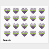 Limone und Lila Heart Shaped Sticker (Blatt)