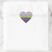 Limone und Lila Heart Shaped Sticker (Tasche)