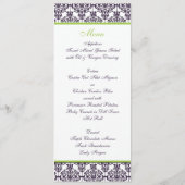 Limone und Lila Karte zum Hochzeitmenü (Rückseite)