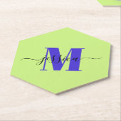 Limone und Lila Personalisierte Monogramm-Unterset Untersetzer (angewinkelt)