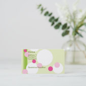 Limone und rosa Punkt-kundenspezifische Visitenkarte (Stehend Vorderseite)