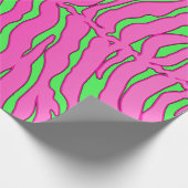 Limone und rosa Tigerstreifen Geschenkpapier (Ecke)