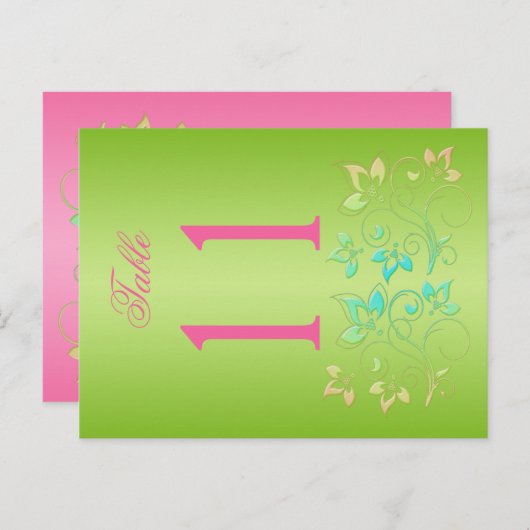 Limone und rosa Tischnummer (Vorne/Hinten)