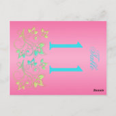 Limone und rosa Tischnummer (Rückseite)