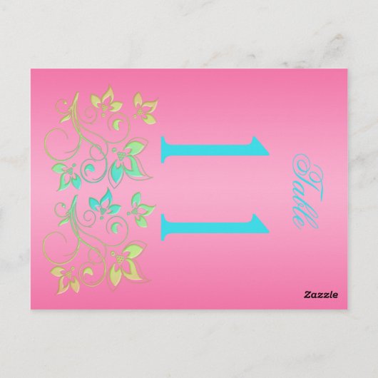 Limone und rosa Tischnummer (Rückseite)