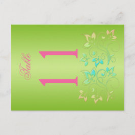 Limone und rosa Tischnummer