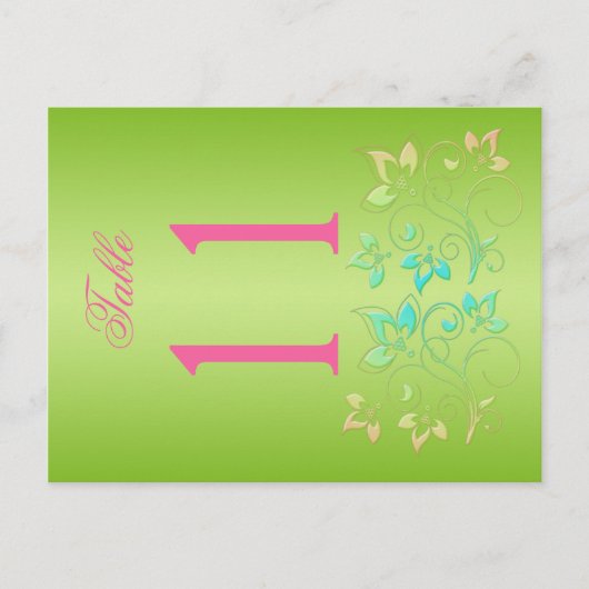 Limone und rosa Tischnummer (Vorderseite)