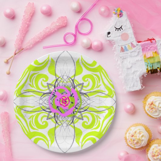 Limone und Rose Pappteller (Party)