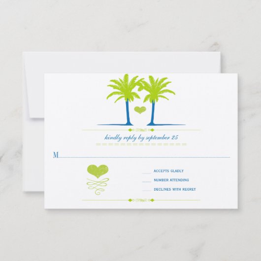 Limone und Royal Blue Beach Typografy Invite Einladung (Vorderseite)