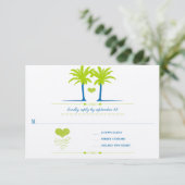 Limone und Royal Blue Beach Typografy Invite Einladung (Stehend Vorderseite)