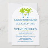 Limone und Royal Blue Beach Typografy Invite Einladung (Vorderseite)