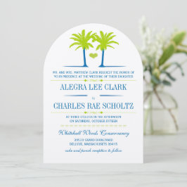 Limone und Royal Blue Beach Typografy Invite Einladung
