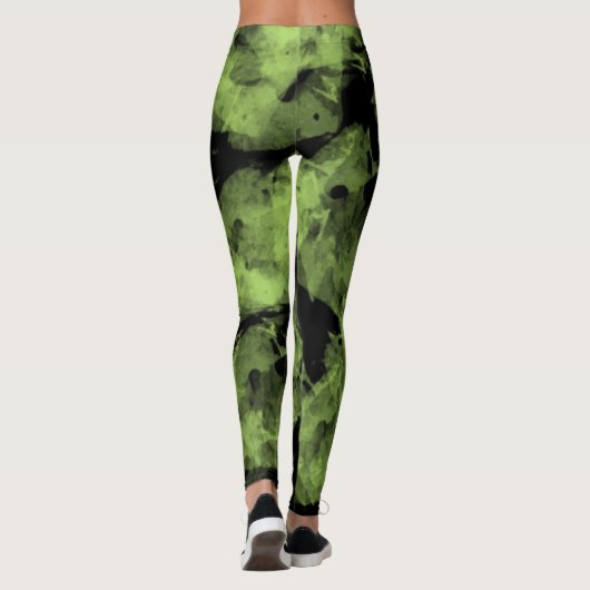 Limone und schwarze Leggings (Rückseite)