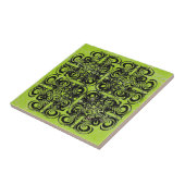 Limone und schwarze Retro-Fliesen Fliese (Seite)