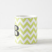 Limone und schwarze Zickzack Monogramm-Tasse Kaffeetasse (Mittel)