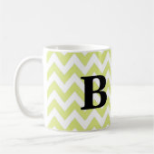 Limone und schwarze Zickzack Monogramm-Tasse Kaffeetasse (Links)