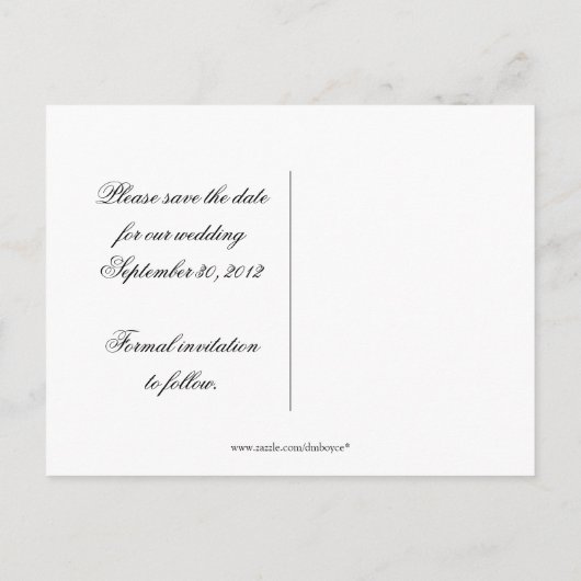 Limone und silber verzierte Wirbel Save the Date Ankündigungspostkarte (Rückseite)