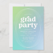 Limone und türkisfarbene Absolventen Einladung (Vorderseite)