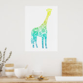 Limone und türkisfarbene Giraffe Poster (Küche)