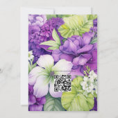 Limone und violette Blumenhochzeit Einladung (Rückseite)