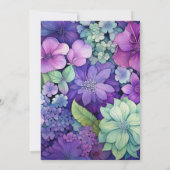 Limone und violette Blumenhochzeit Einladung (Rückseite)