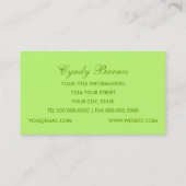 Limone und weiße Barockkarte Visitenkarte (Rückseite)