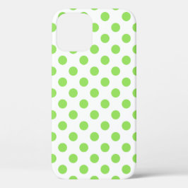 Limone und weiße Polka-Punkte iPhone 12 Hülle