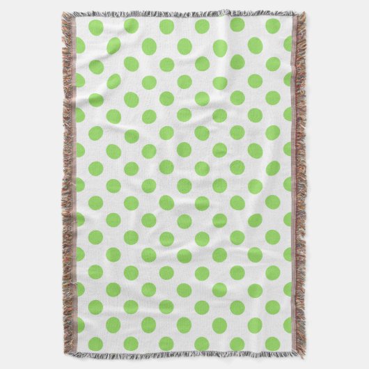 Limone und weiße Polka-Punkte Decke (Vorderseite Vertikal)