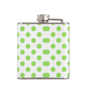 Limone und weiße Polka-Punkte Flachmann (Rückseite)