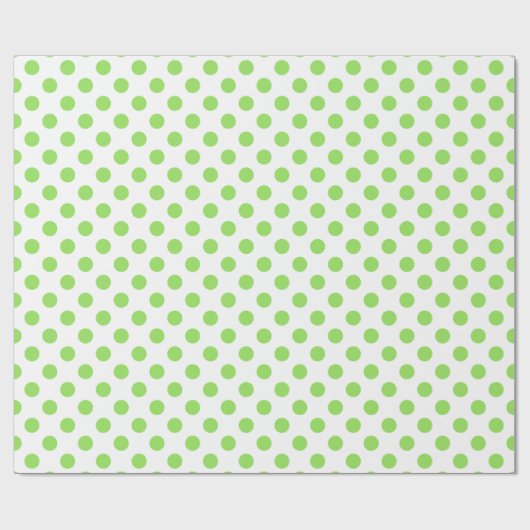 Limone und weiße Polka-Punkte Geschenkpapier (Flach)