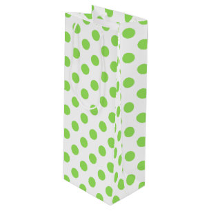 Limone und weiße Polka-Punkte Geschenktüte Für Weinflaschen