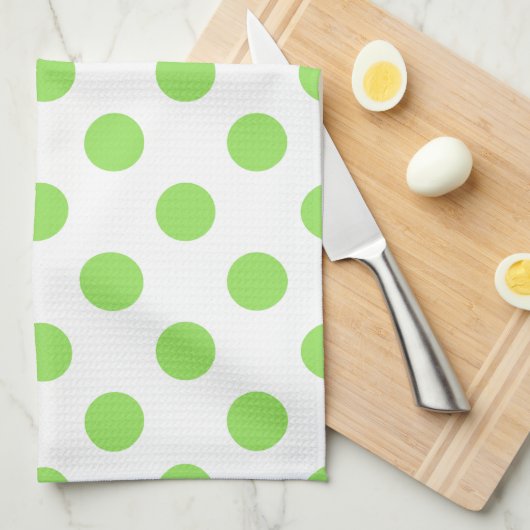 Limone und weiße Polka-Punkte Handtuch (Viertel Falte)
