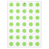 Limone und weiße Polka-Punkte Klemmbrett (Rückseite)