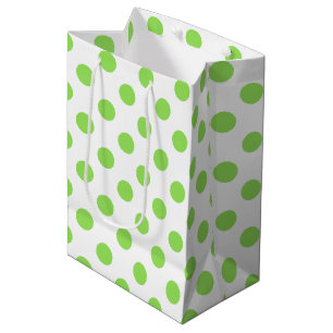 Limone und weiße Polka-Punkte Mittlere Geschenktüte