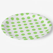 Limone und weiße Polka-Punkte Pappteller (Schrägansicht)