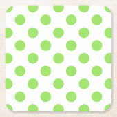 Limone und weiße Polka-Punkte Rechteckiger Pappuntersetzer (Vorderseite)