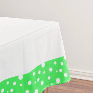 Limone und weiße Polka-Punkte Tischdecke