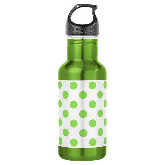 Limone und weiße Polka-Punkte Trinkflasche (Vorderseite)