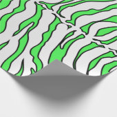 Limone und weiße Tiger Streifen Geschenkpapier (Ecke)