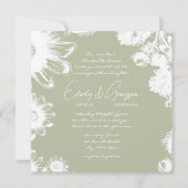 Limone Vintage Blume Einladung zur Hochzeit (Vorderseite)