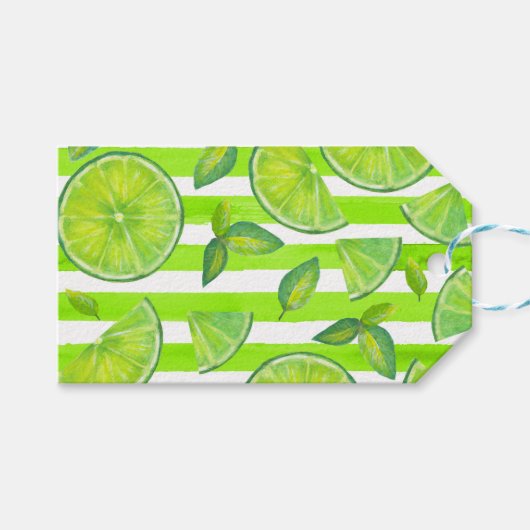 Limone Wasserfarbe Geschenkanhänger (Vorderseite (Horizontal))