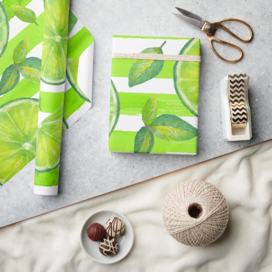 Limone Wasserfarbe Geschenkpapier (Kunsthandwerk)