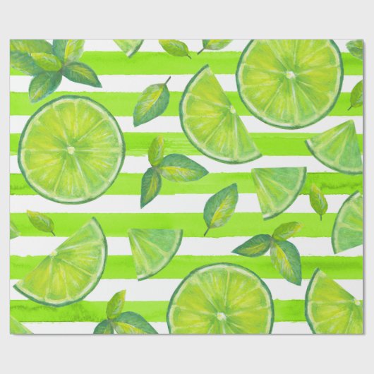 Limone Wasserfarbe Geschenkpapier (Flach)