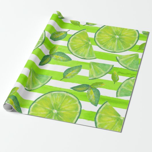 Limone Wasserfarbe Geschenkpapier (Ungerollt)