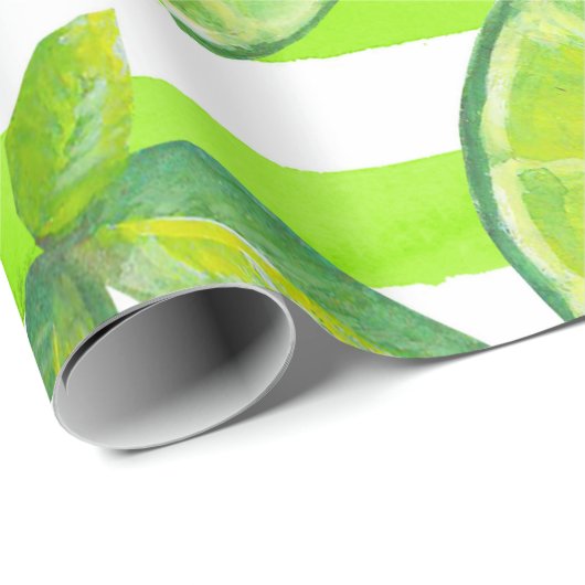Limone Wasserfarbe Geschenkpapier (Rolleneckpunkt)