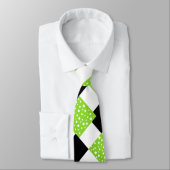 Limone weiße Polka-Punkte, Schwarz-Weiß-Block Krawatte (Gebunden)