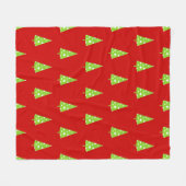 Limone White Polka Dot Weihnachtsbaummuster Schürz Fleecedecke (Vorderseite (Horizontal))