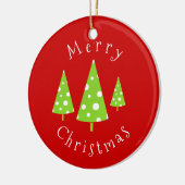 Limone White Polka Dots Weihnachtsbaumen Keramik Ornament (Links)