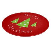 Limone White Polka Dots Weihnachtsbaumen Schneidebrett (Ecke)